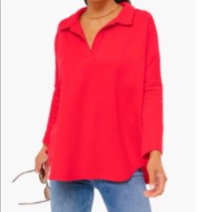 TUCKERNUCK Red Easy Polo Sweatshirt